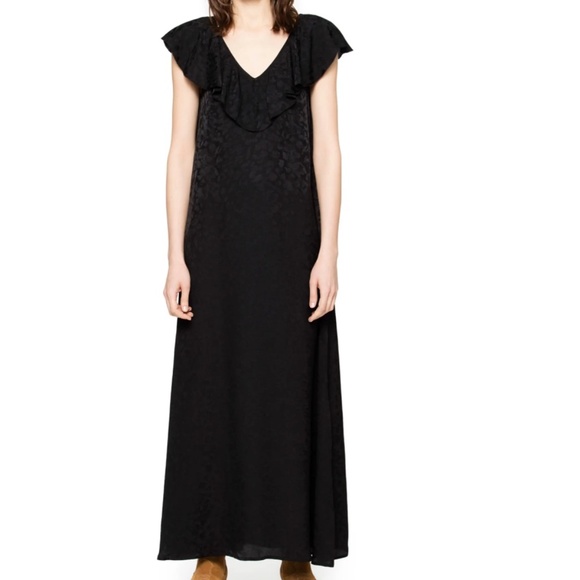 Reen Ruffle Neck Silk Maxi Dress ZADIG & VOLTAIRE - Picture 1 of 11